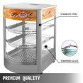 thumbnail image 3 of VEVOR 110V 14 inch Commercial Food Warmer Display 3-Tier 800W Electric Food Warmer Display 86-185 Tempered-Glass Door Pastry Display Case with 2 Trays & 1 Bread Tong for Restaurant Hamburger Pizza, 3 of 9