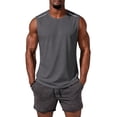 thumbnail image 2 of LTTVQM Mens Workout Tank Top Sleeveless Athletic Shirt Quick Dry Stretchy Swim T-Shirts Athletic Gym Running Beach Tank Top Dark Gray XS, 2 of 6