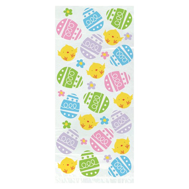 Plastic Colorful Easter Egg Cellophane Bags, 20ct