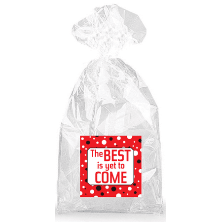 The Best is Yet to Come Red  Party Favor Bags with Ties -