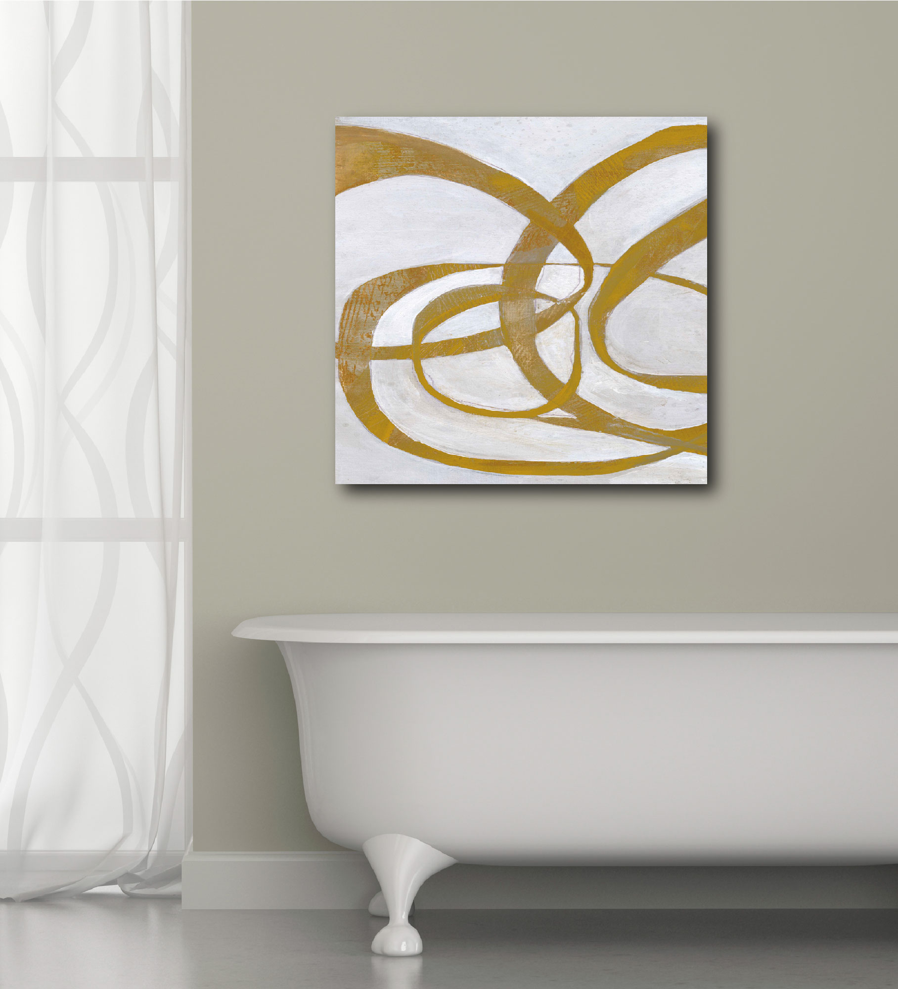 Abstract Gold Gallery-Wrapped Canvas Wall Art, 16x16
