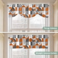 thumbnail image 3 of Tie Up Valance for Windows Burnt Orange Gray Geometric Curtains Valances Rod Pocket Valance Window Treatments Abstract Mid Century Balloon Curtains for Kitchen Living Room Bedroom 42x12 Inch, 3 of 9
