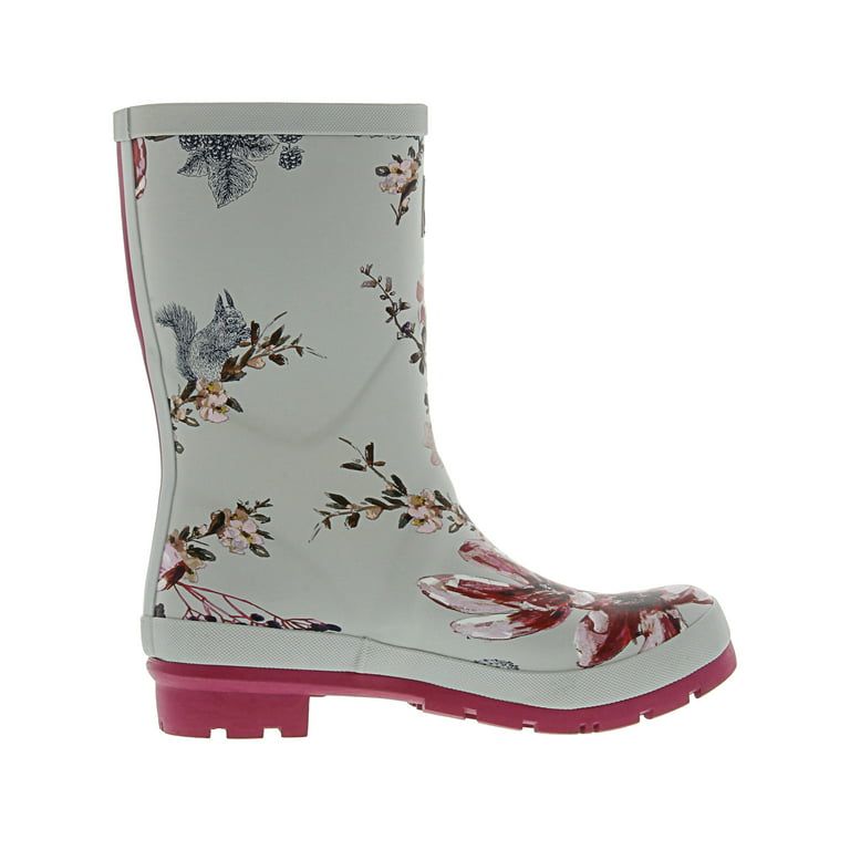 Joules Women's Molly Welly Silver Harvest Floral Knee-High Rubber