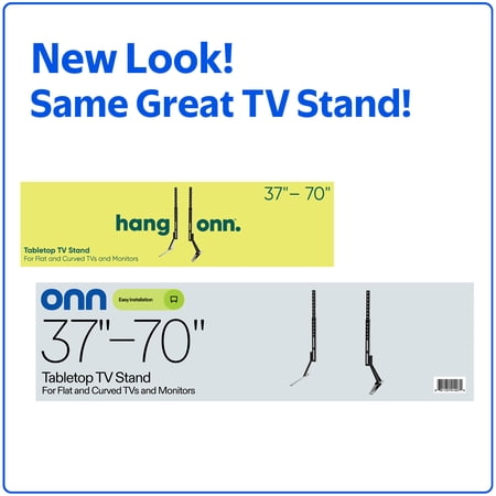 ONN TABLETOP TV STAND FOR 37″ TO 70″ TVS, HOLDS UP TO 110 LBS, BLACK- METAL LEGS FOR TABLETOP