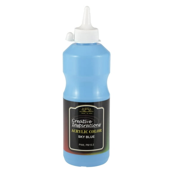 Creative Inspirations Acrylic Paint - Sky Blue - 500 mL Bottle - Smooth & Creamy Consistency, Vibrant Pigmentation, Great Coverage for Artists - Clean Up with Soap & Water