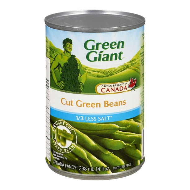 Haricots Verts Coupés Green Giant En Conserve Avec 1/3 Moins De Sel. Haricots Verts Coupés Green Giant