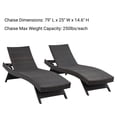 thumbnail image 4 of EDYO Living 2-Piece Outdoor Chaise Lounge Set - Brown PE Wicker and Weatherproof, 4 of 8
