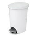 thumbnail image 2 of (2 pack) Sterilite Small Bathroom Trash Can, 2.6 Gallon Plastic Garbage Bucket Bin with Step Lid, White, 2 of 12