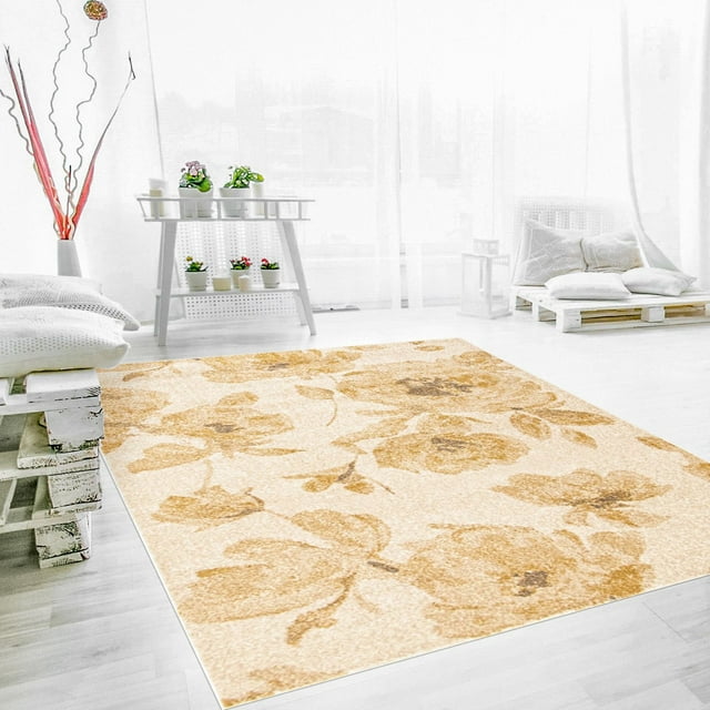 ECARPET Floral Area Rug for Living Room, Bedroom, Nursery, Kids Room, Karina Collection