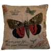 KO & Company 120378.17SQ 17 in. Elegant Decor Butterfly Throw Pillow, Black & Red