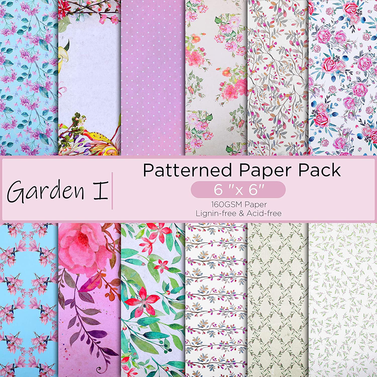 Watercolor Garden 6x6 Crafts Designer Paper Pack