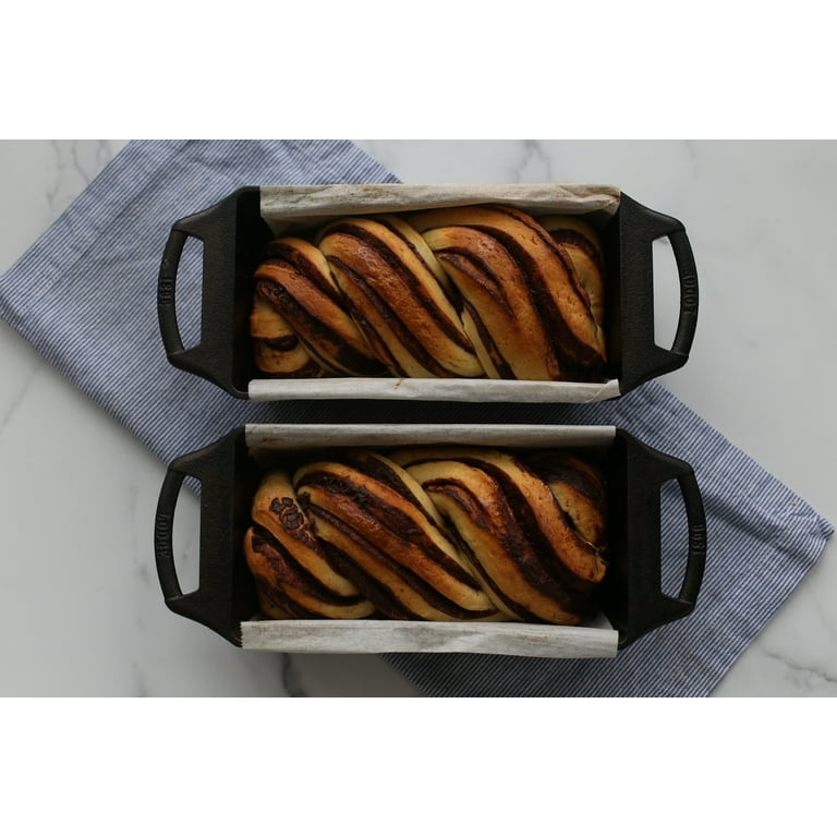 Lodge Cast Iron Bakeware Seasoned 2 Piece Loaf Pan Set Non-stick 8.5 x 4.5  inch