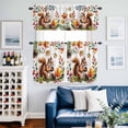 thumbnail image 2 of Colorful Squirrel Kitchen Curtains Sets for Windows 36 Inch Length, Botanical Berry Pine Cones Rod Pocket Window Treatments Tier Curtains and Valances Set for Bedroom/Bathroom, 2 of 8