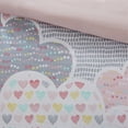 thumbnail image 3 of Pink Cloud Cotton Printed Duvet Cover Set - Soft Washed Cotton Fabric, Solid Reverse, 1" Flange Sham, Button Closure, Inside Ties, Cotton Shell & Polyester Fill Pillow, 3 of 3