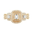 thumbnail image 5 of Unique Moments 1.00 ct Lab Grown Diamond Double Halo Emerald Bridal Set Engagement Ring 14KT Yellow Gold, 5 of 5