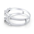 thumbnail image 2 of Baguette Cut White Natural Diamond Enhancer Ring Guard In 14K Solid White Gold (0.5 Ct), 2 of 6