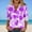 004 Purple, variant on Women's Casual V Neck Floral Print Roll Up Long Sleeve Button Down Blouses Bohemian Top Shirts