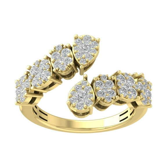 ARAIYA FINE JEWELRY 10K Yellow Gold Lab Grown Diamond Space Band Ring (1 cttw, D-F Color, VS Clarity), Size 7