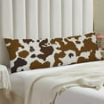 thumbnail image 2 of Cow Print Body Pillow Cover Western Cow Cowhide Skin Pattern Brown and Black Long Pillow Case with Zipper Decorative Soft Bedding Pillowcase Farmhouse Cushion Pillow Covers for Couch,Bedroom, 20"x54", 2 of 6