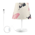 thumbnail image 2 of Pink Black Blue Butterflies LED Desk Lamp Table Lamp USB Bedside Nightstand Small Lamp for Bedroom Living Room Kids Room, 2 of 8