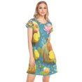 thumbnail image 5 of Women's Sleep Dress Nightgown with Short Sleeves Capybaras Holding Lemons Sleepwear Sizes S-2X, 5 of 6