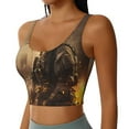 thumbnail image 2 of Balery Apocalyptic Skull Soldier Sujetadores deportivos con espalda cruzada para mujer, acolchados, sin costuras, de alto impacto, ideales para yoga, gimnasio, entrenamiento y fitness.-Medium, 2 of 8