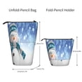 thumbnail image 2 of Lsque Christmas Snowman In The Snow Pattern Telescopic Pencil Bag Pen Holder Stationery Case, Stand-up Retractable Transformer Bag Organizer, 2 of 6