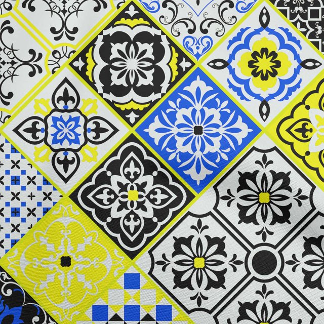 oneOone Cotton Poplin Black Fabric Abstract Traditional Craft Projects Decor Fabric Printed By The Yard 42 Inch Wide