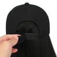thumbnail image 5 of ZOUBAOQ Beanies Hat With Hair Wigs For Women 35cm Long Straight Hair Synthetic Soft Knitted Winter Autumn Warm Wig Ski, 5 of 9