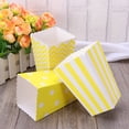 thumbnail image 3 of MLINS 48pcs Popcorn Carton Rugby Stripe Wave Dot Pattern Decorative Dinnerware for Birthday Parties / Baby Showers / Graduations (Yellow), 3 of 6