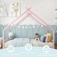 thumbnail image 7 of Tcbosik Twin Size Floor Bed, House Shaped Metal Bed Frame, Easy Assembly, Pink, 7 of 7