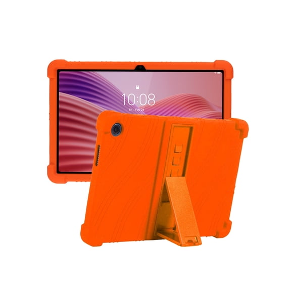 HYRACPO Silicone Case for Lenovo Tab 10.1 inch, Soft Flexible Shockproof Protective Tablet Cover, Anti-Scratch & Lightweight Slim Design-Orange