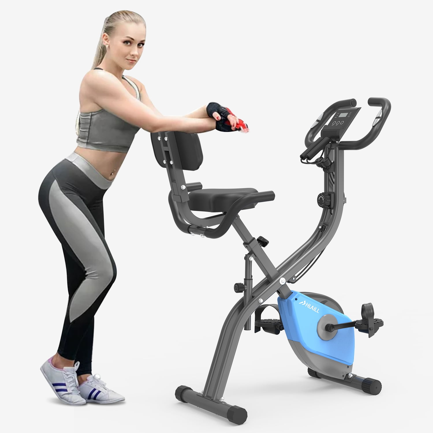 Folding Recumbent Exercise Bike, 3in1 Compact Kuwait Ubuy