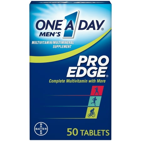 One A Day Men's Pro Edge Multivitamin,Supplement with Vitamins A, C, E,D, and B-Vitamins for Energy Support and Muscle Function, 50 ct.