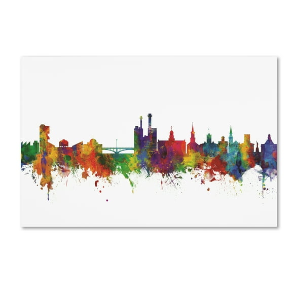 Trademark Fine Art 'Iowa City Iowa Skyline II' Canvas Art by Michael Tompsett