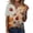 Gold, variant on Womens T Shirts Casual V Neck Short Sleeve - Fall Leaves Print Button Detail, T Shirts for Women Seasonal Graphic Tee, Summer Tops for Women for Autumn,Brown M