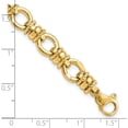thumbnail image 3 of 14K Yellow Gold Polished And Textured Fancy Link Bracelet (7.75 X 8) Made In Italy sf2395-7.75, 3 of 5