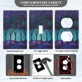 thumbnail image 3 of Yayeee Duplex Wall Plate 1-Gang 4.5"x2.7" Home Receptacle Light Switch Decorative Outlet Cover, Purple Moonlight Forest, 3 of 7