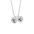 thumbnail image 2 of Delight Jewelry Silvertone Large Script Letter - K - 3/4'' Disc - Silvertone Script Initial Disc - C - Charm Necklace, 20"+3", 2 of 4