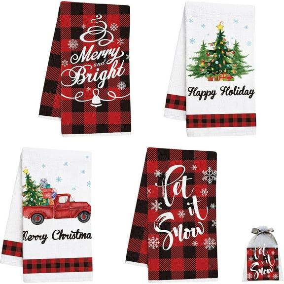 2 Pcs Christmas Hand Towels,16 x 23.6 Inch Funny Kitchen Towels for Housewarming Gifts New Home, Christmas Kitchen Decor