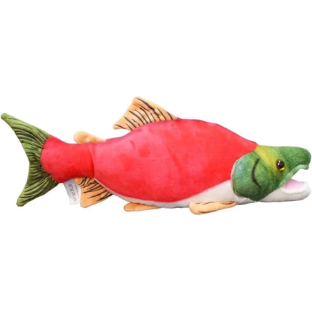 Realistic Sockeye Salmon Stuffed Animal Plush Toy Lifelike Fish Plushies Simulation Animals Super Soft Stuffed Toy