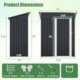 thumbnail image 3 of Yardi Yarda 5 x 3 Feet Outdoor Storage Shed with Sloped Roof and Lockable Door, Versatile Storage Shed, Gray, 3 of 12