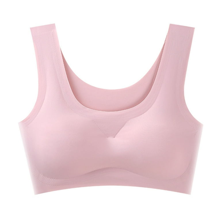 Sports Bras for Women Ultra Thin Ice Silk Comfy Beauty Yoga Gym Running  Workout with Removable Pads Light Wireless Bra for Women Pink XL 