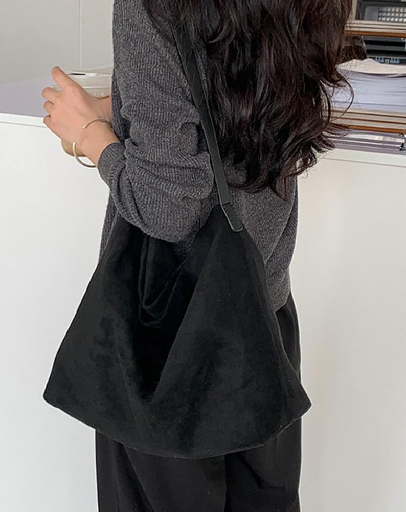 Zhengup Slouchy Suede Tote Shoulder Bags for Women Large Soft Underarm Bag Working Purse Handbag Travel Satchel Winter Fall