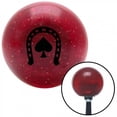 thumbnail image 1 of American Shifter  Black Horseshoe Over Spade Red Metal Flake Shift Knob with M16 x 1.5 Insert Shifter, 1 of 1