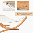 thumbnail image 4 of Outsunny Outdoor Hammock with Stand, Extra Large Heavy Duty Wooden Frame, No Tree Needed, 12.8' Indoor Outside Boho Nap Bed, Natural Cotton, White, 4 of 9
