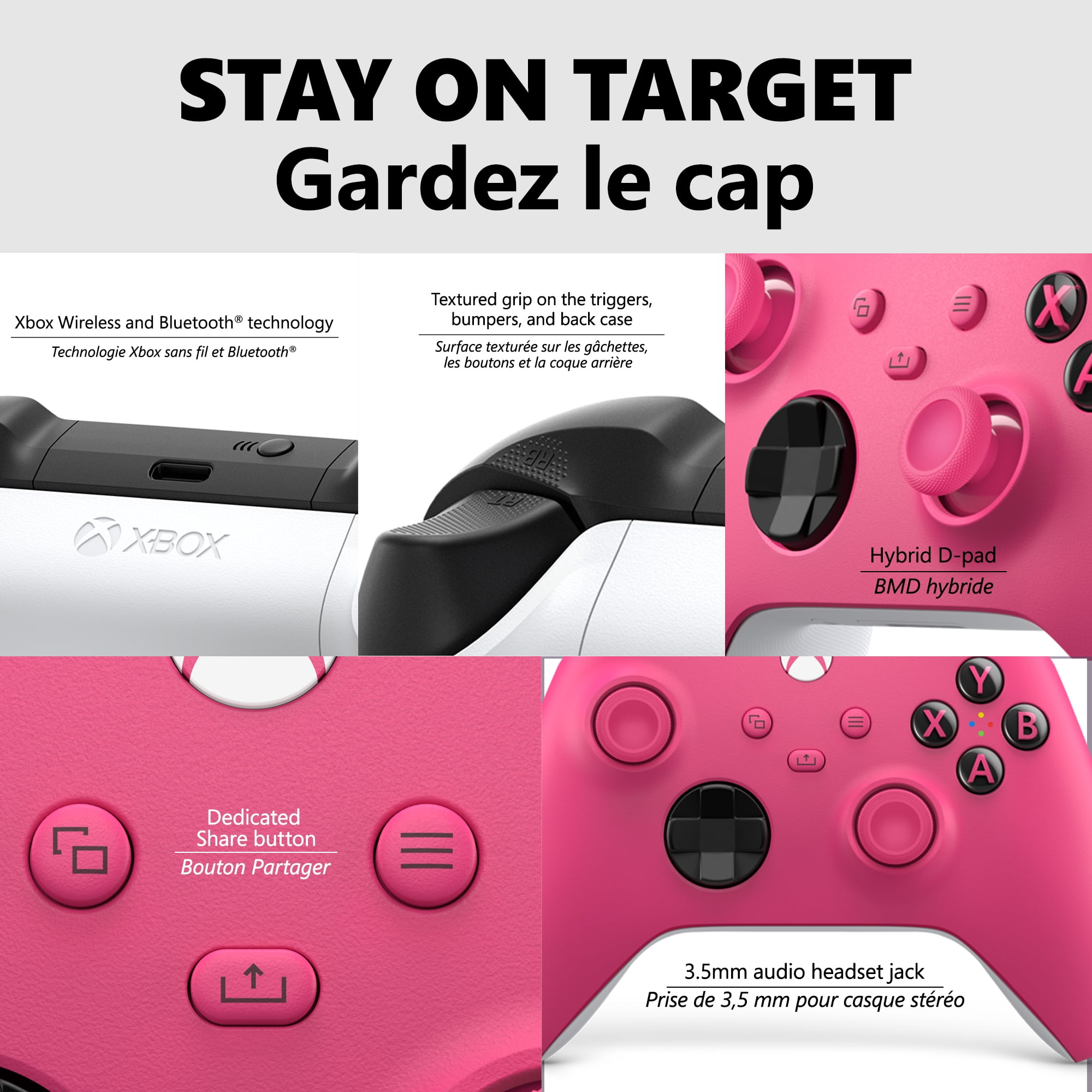 Xbox Wireless Controller – Deep Pink for Xbox Series X|S, Xbox One, and Windows Devices