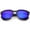 Shiny Black / Blue Mirror, variant on sunglassLA - Modern Wide Temples Square Color Mirror Lens Horn Rimmed Sunglasses - 56mm