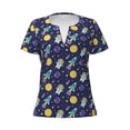 thumbnail image 2 of Uemuo Astronaut Corgi Drawing Women's Deep V-Neck Low Cut Tops - Casual Loose Fit with Stainless Steel Loop, Soft, Breathable, Perfect for Office, Travel, and Daily Wear-Small, 2 of 5