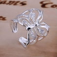 thumbnail image 2 of EOEMY Beautiful Fashion Solid Silver Pretty Cute Crystal Butterfly Ring Jewelry Hot, 2 of 2